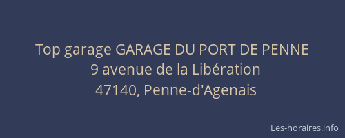 Top garage GARAGE DU PORT DE PENNE