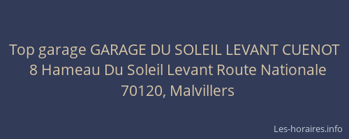Top garage GARAGE DU SOLEIL LEVANT CUENOT