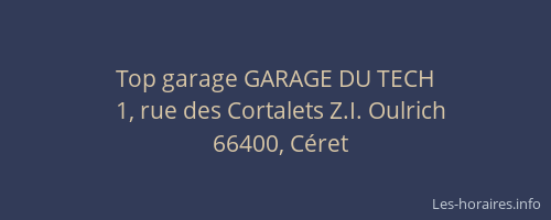 Top garage GARAGE DU TECH