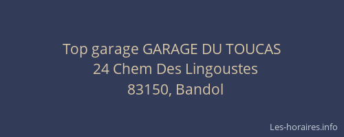 Top garage GARAGE DU TOUCAS