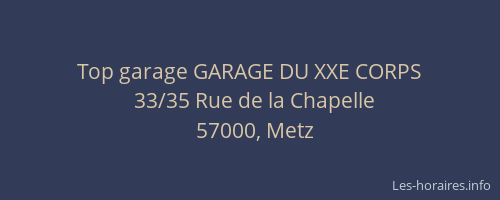 Top garage GARAGE DU XXE CORPS