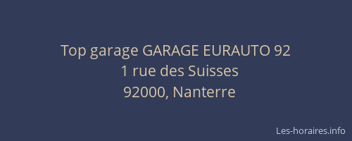 Top garage GARAGE EURAUTO 92