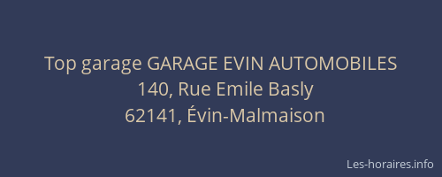 Top garage GARAGE EVIN AUTOMOBILES