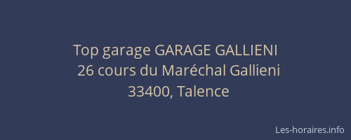 Top garage GARAGE GALLIENI