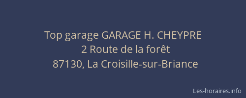 Top garage GARAGE H. CHEYPRE