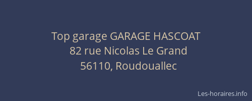 Top garage GARAGE HASCOAT