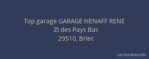 Top garage GARAGE HENAFF RENE