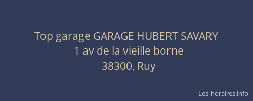 Top garage GARAGE HUBERT SAVARY