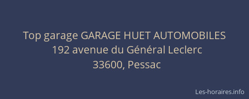 Top garage GARAGE HUET AUTOMOBILES