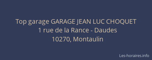 Top garage GARAGE JEAN LUC CHOQUET