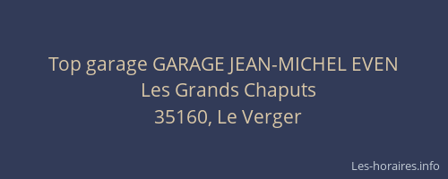 Top garage GARAGE JEAN-MICHEL EVEN