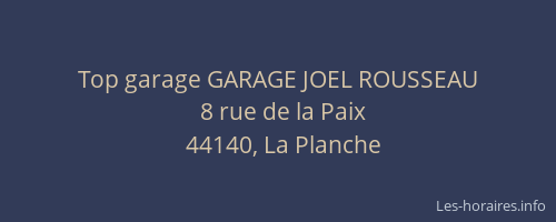 Top garage GARAGE JOEL ROUSSEAU
