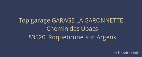 Top garage GARAGE LA GARONNETTE