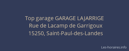 Top garage GARAGE LAJARRIGE