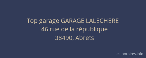 Top garage GARAGE LALECHERE