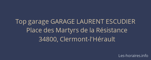 Top garage GARAGE LAURENT ESCUDIER