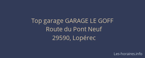 Top garage GARAGE LE GOFF