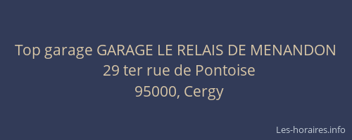 Top garage GARAGE LE RELAIS DE MENANDON
