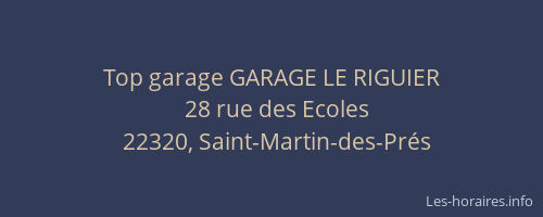 Top garage GARAGE LE RIGUIER