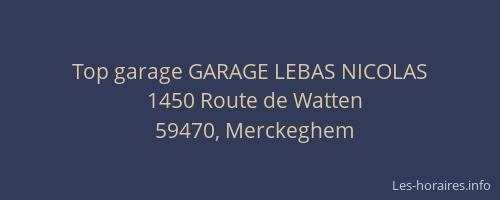 Top garage GARAGE LEBAS NICOLAS