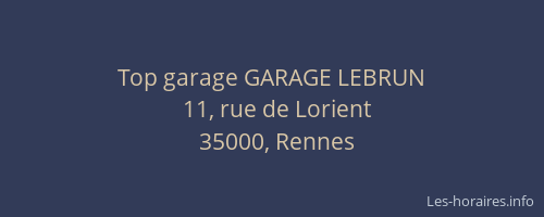 Top garage GARAGE LEBRUN
