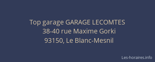 Top garage GARAGE LECOMTES