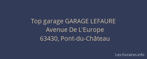 Top garage GARAGE LEFAURE