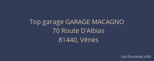 Top garage GARAGE MACAGNO