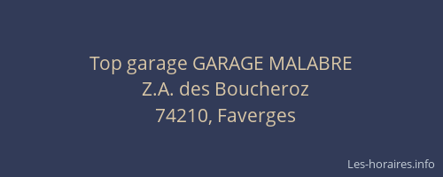 Top garage GARAGE MALABRE