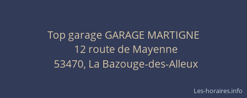 Top garage GARAGE MARTIGNE