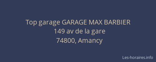 Top garage GARAGE MAX BARBIER