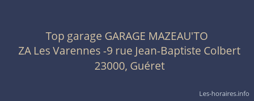 Top garage GARAGE MAZEAU'TO