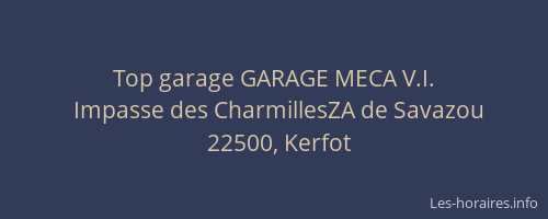 Top garage GARAGE MECA V.I.