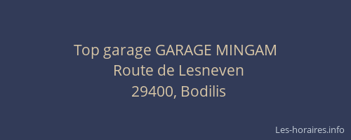 Top garage GARAGE MINGAM