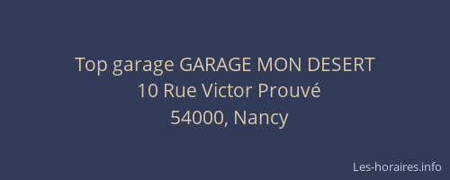 Top garage GARAGE MON DESERT