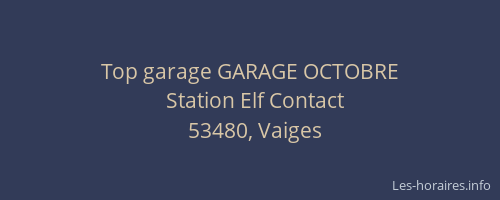 Top garage GARAGE OCTOBRE