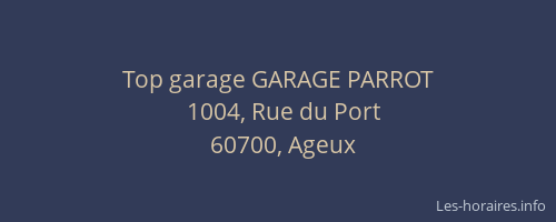 Top garage GARAGE PARROT