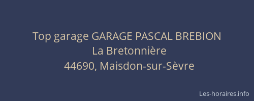 Top garage GARAGE PASCAL BREBION