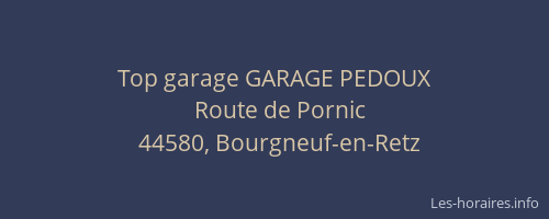 Top garage GARAGE PEDOUX