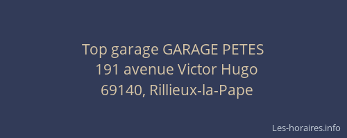 Top garage GARAGE PETES