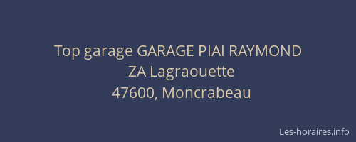 Top garage GARAGE PIAI RAYMOND