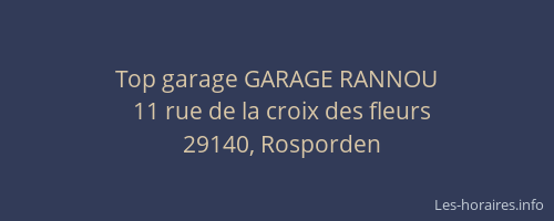 Top garage GARAGE RANNOU