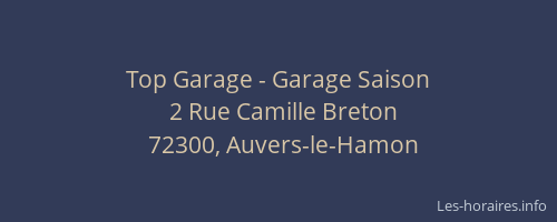 Top Garage - Garage Saison