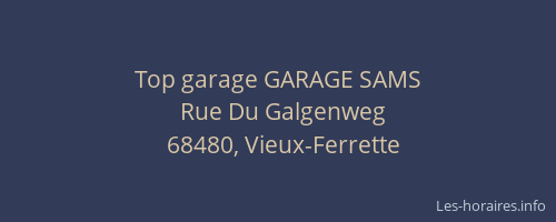 Top garage GARAGE SAMS
