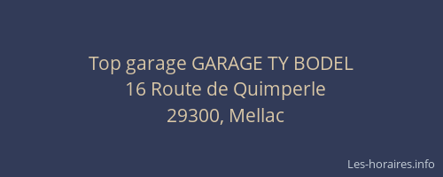 Top garage GARAGE TY BODEL