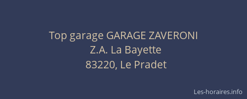 Top garage GARAGE ZAVERONI