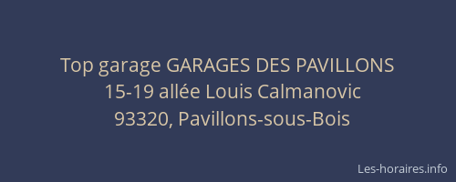 Top garage GARAGES DES PAVILLONS