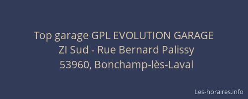 Top garage GPL EVOLUTION GARAGE