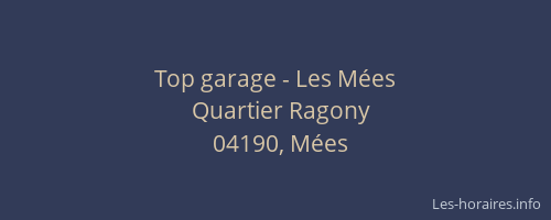 Top garage - Les Mées