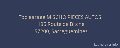 Top garage MISCHO PIECES AUTOS